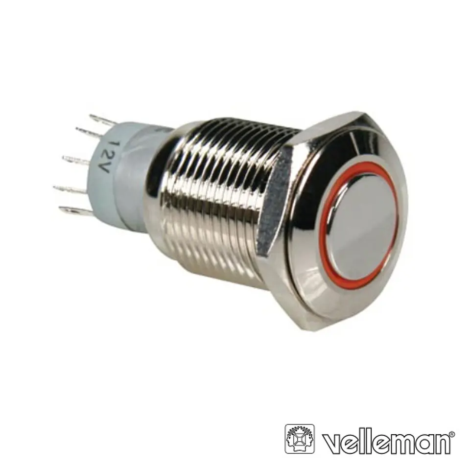 INTERRUPTOR REDONDO DE METAL SPDT 1NA 1NC ANEL LARANJA 1
