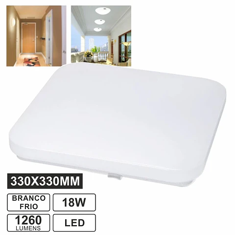 PAINEL LED QUADRADO APLIQUE SLIM 18W 33CM 6500K 1260LM