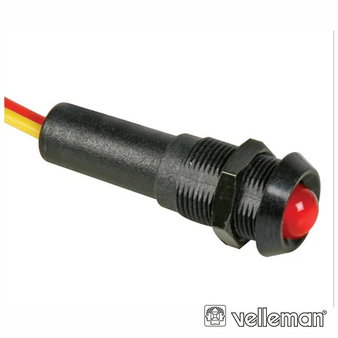 LED 5MM ALTO BRILHO VERMELHO INTERMITENTE 12V DC C/19CM CABO