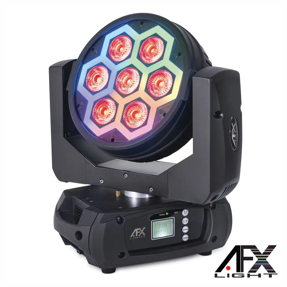Moving Head 7x12W RGB DMX Mic AFX 1