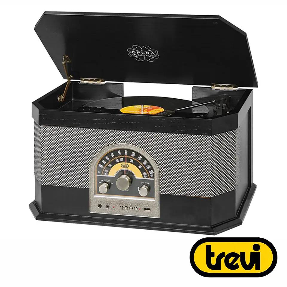 Gira-Discos 33/45/78RPM AM/FM Vintage C/ Bluetooth TREVI 1
