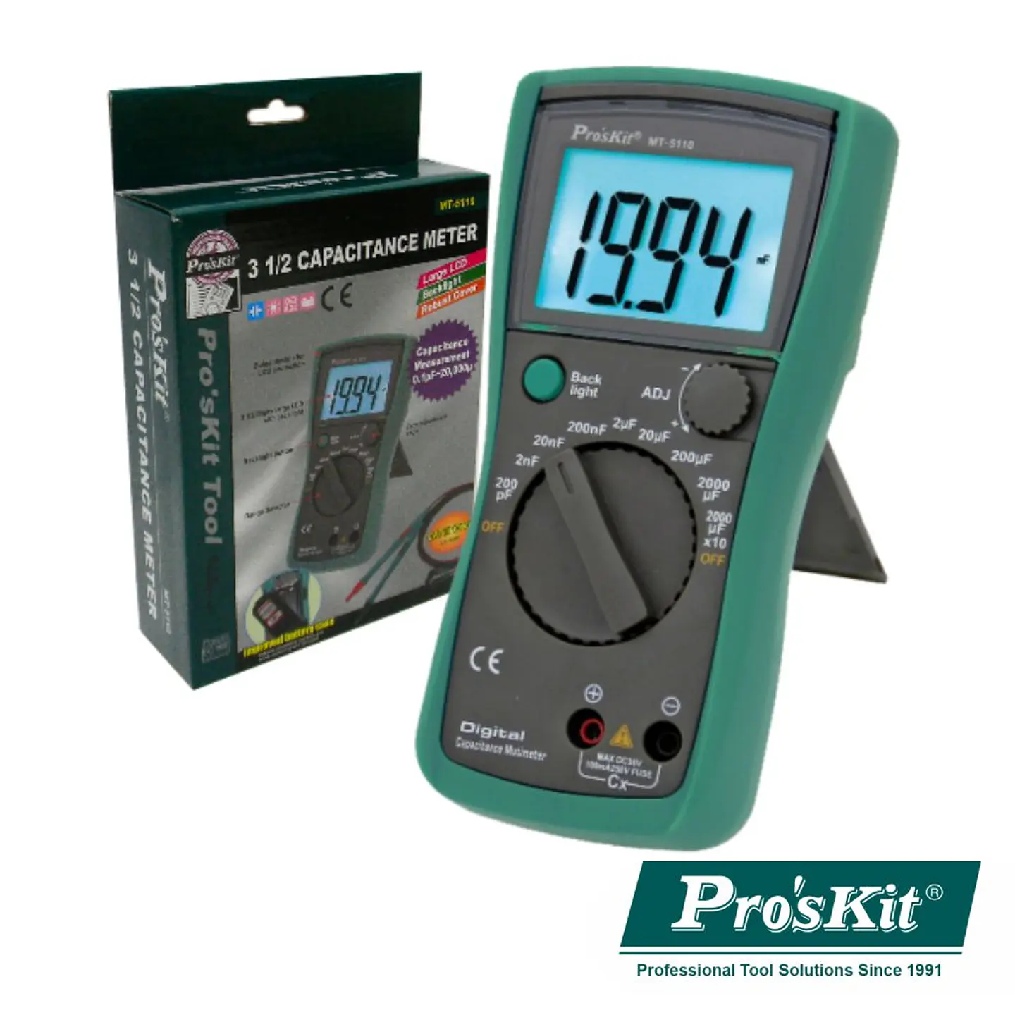 CAPACÍMETRO DIGITAL 3 ½ DÍGITOS RETROILUMINADO PROSKIT 1