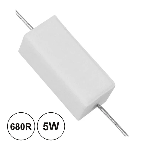 RESISTÊNCIA BOBINADA 680R 5W