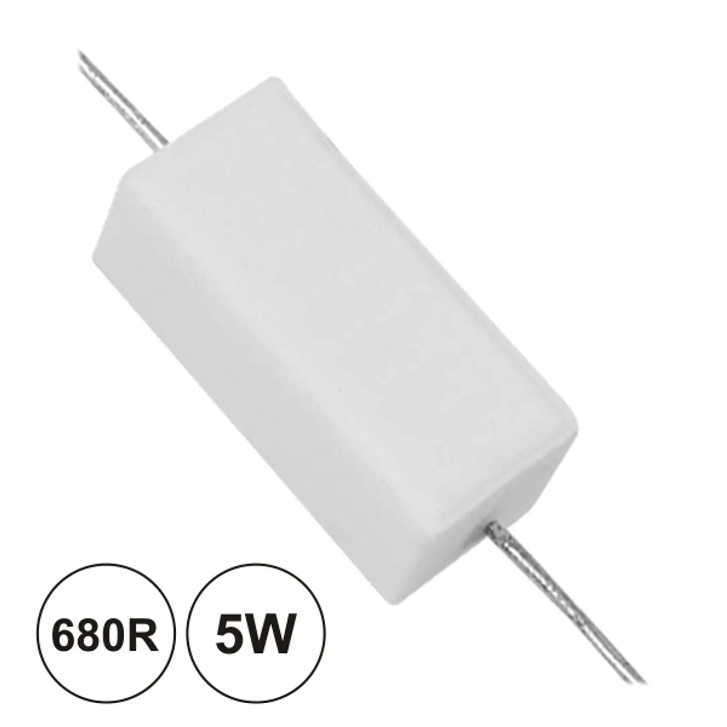 RESISTÊNCIA BOBINADA 680R 5W 1