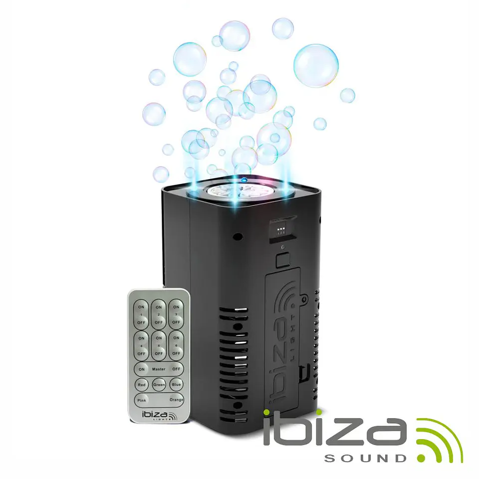 Máquina De Bolhas Preta Leds Pilhas IBIZA 1