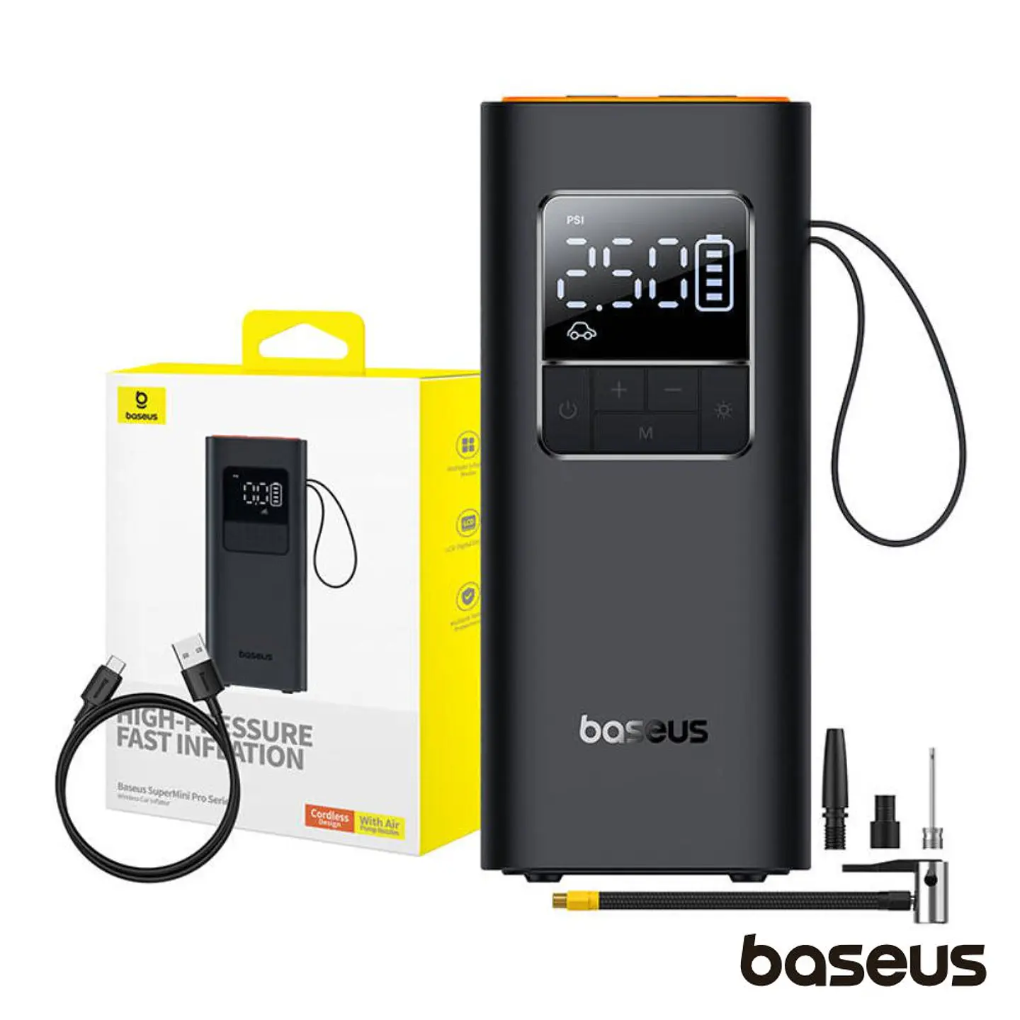 Compressor de Ar Portátil C/ LCD SuperMini Pro BASEUS 1