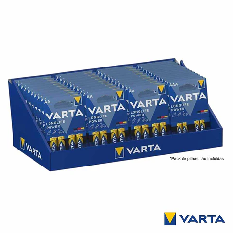 Expositor Em Cartão P/ 30 Blisters AAA 13 Blisters AA VARTA