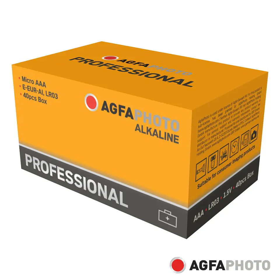 Pilha Alcalina AAA 1.5V 40x Industrial AGFAPHOTO 1