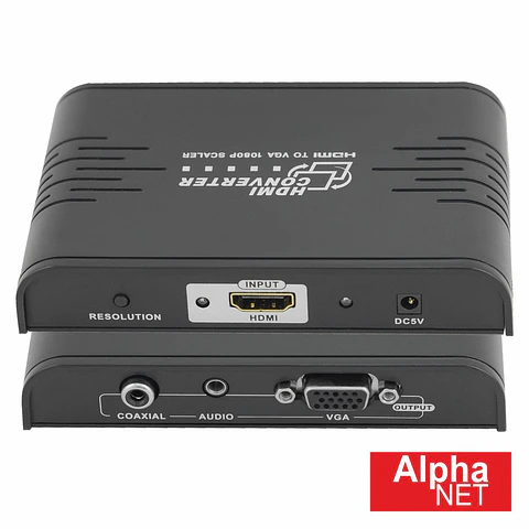 CONVERSOR HDMI > VGA C/ ÁUDIO ANALÓGICO ALPHANET