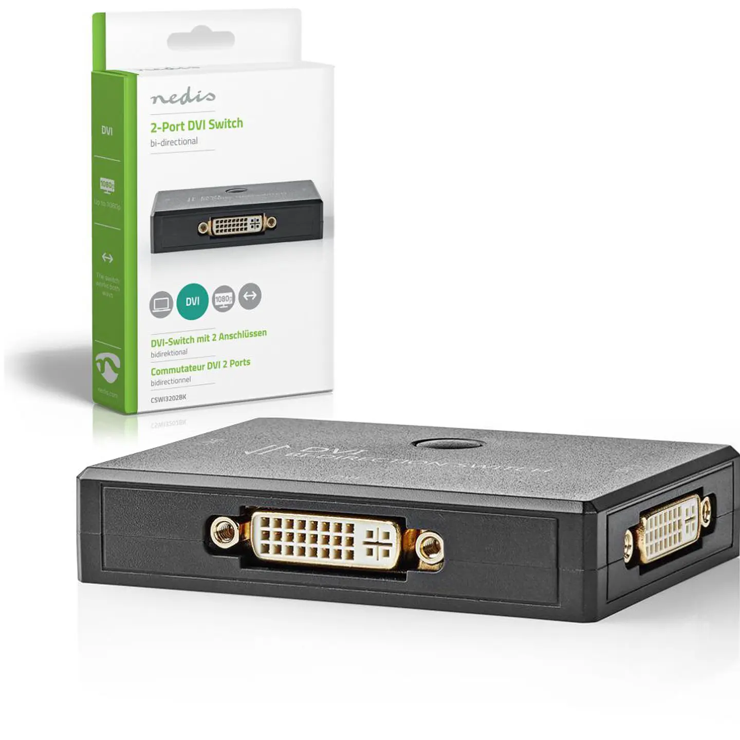 Switch DVI 2 Portas Preto NEDIS 1