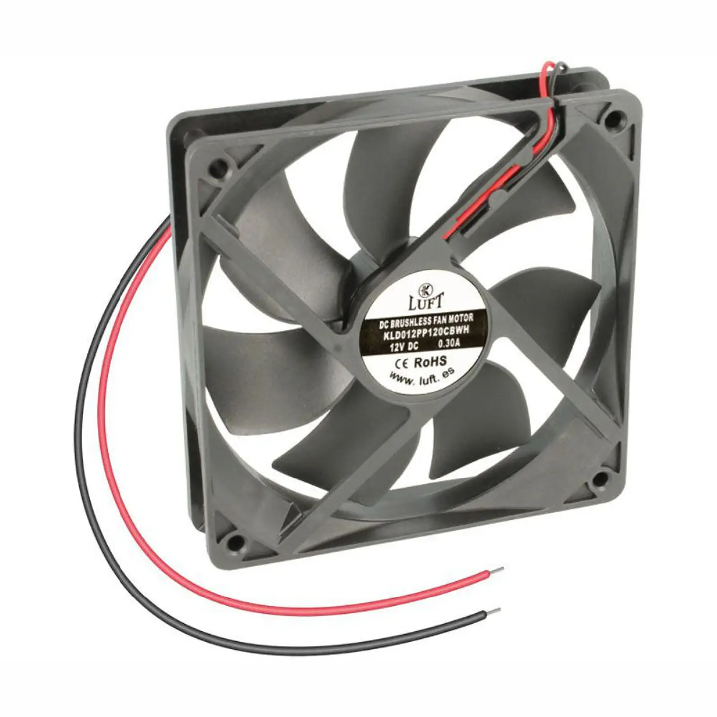 Ventoinha 12V 120x120x25mm 2 Fios KLD012PP120CBWH LUFT 1