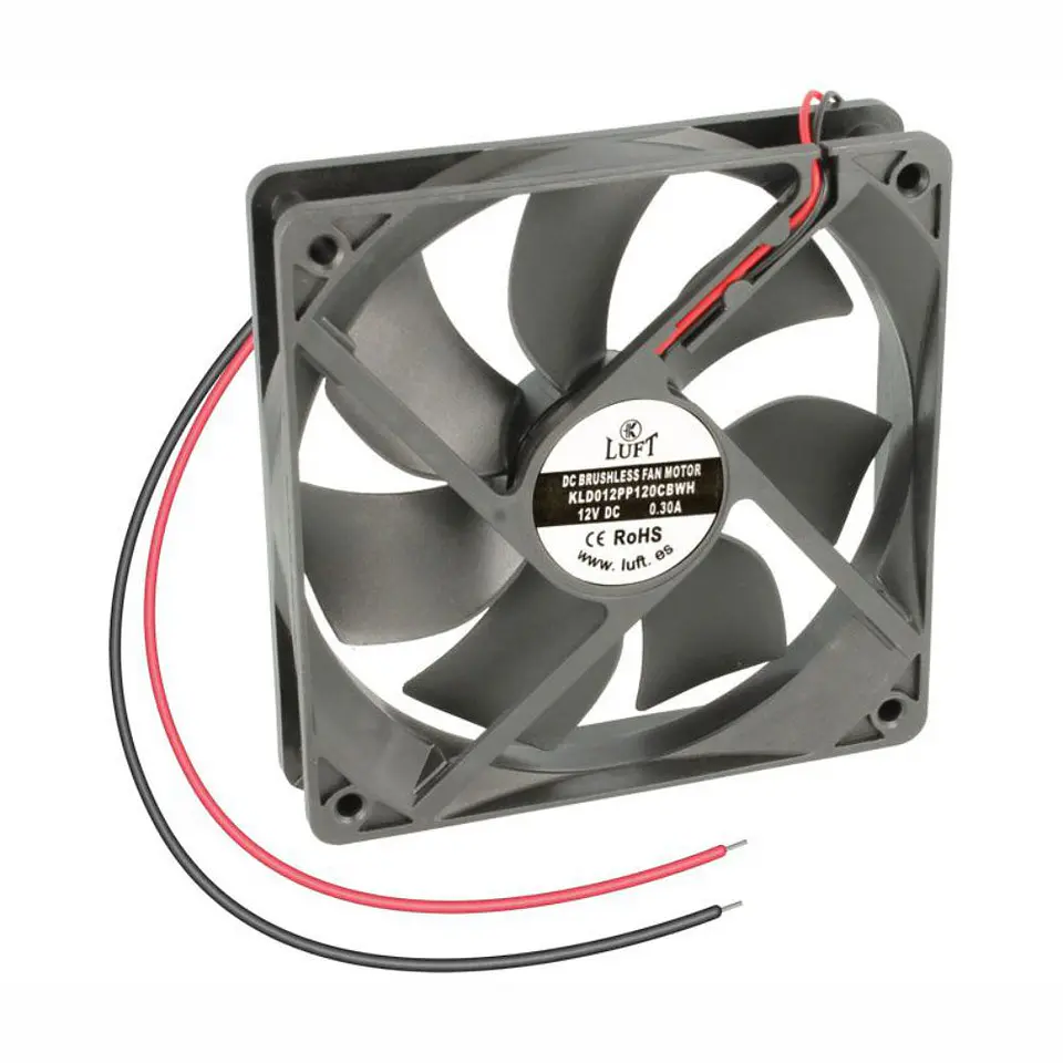 Ventoinha 12V 120x120x25mm 2 Fios KLD012PP120CBWH LUFT 1