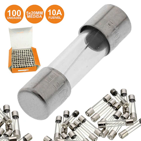 FUSÍVEL 5X20 FUSÃO RÁPIDA 10A (100X)