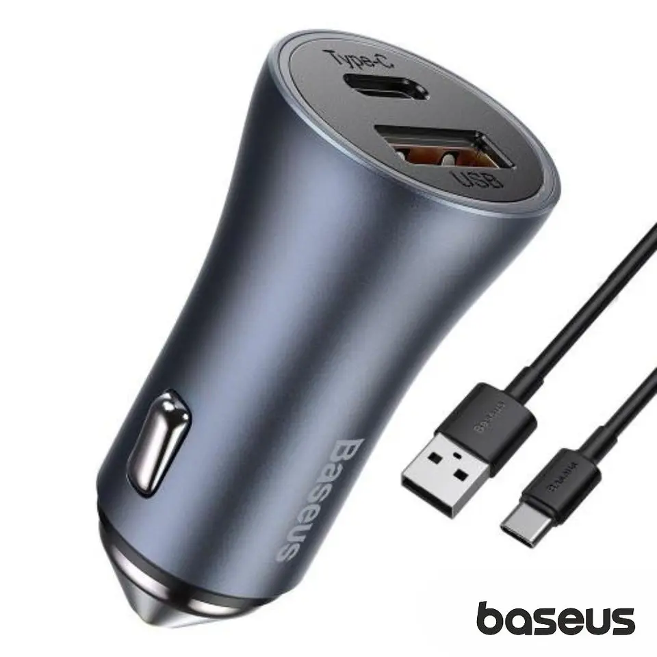 Adaptador Ficha Isqueiro USB-A/USB-C PD 40W BASEUS 1