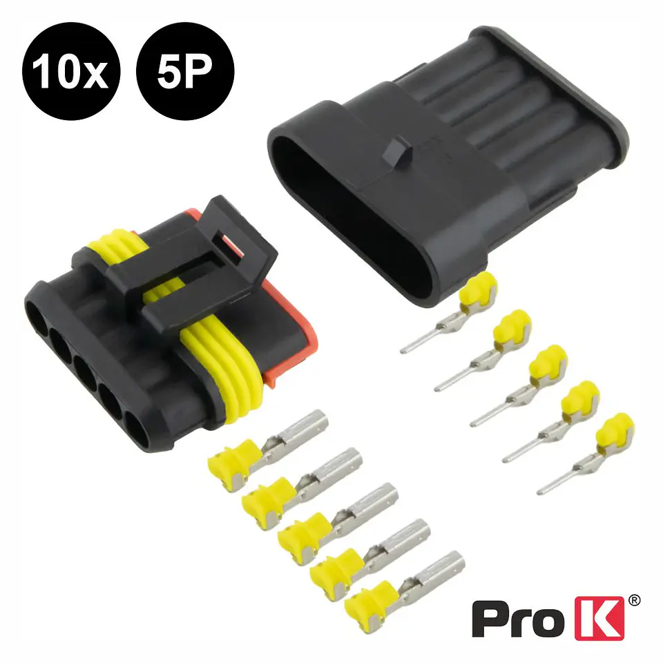 Conjunto de 10 Fichas Superseal 5P C/ Terminais IP67 PROK 1