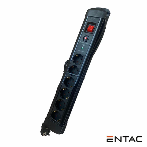 Extensão Elétrica 6x Schuko Interruptor Proteção 2M ENTAC