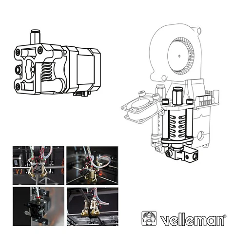 2ª CABEÇA IMPRESSÃO P/ IMPRESSORA 3D VERTEX K8400 VELLEMAN