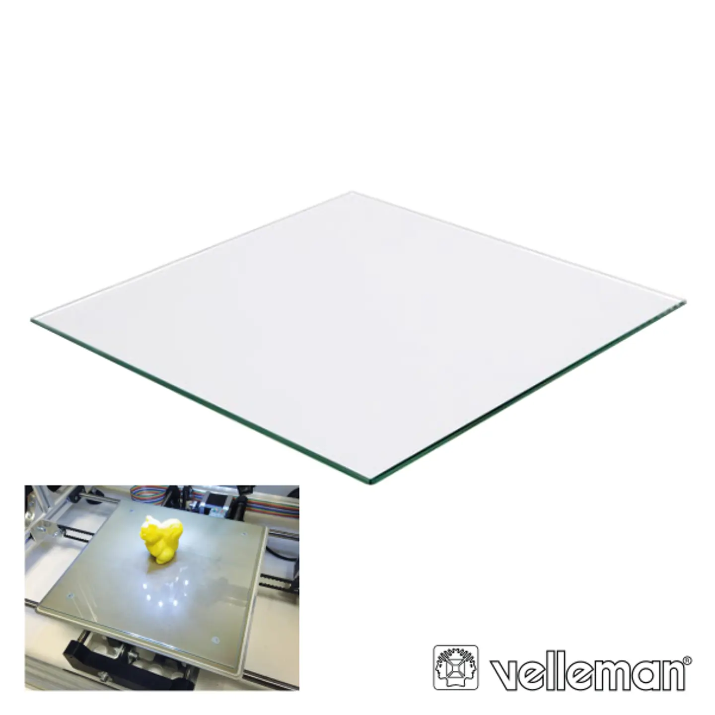 PAINEL VIDRO P/ IMPRESSORA 3D K8200 215x215x3MM VELLEMAN 1
