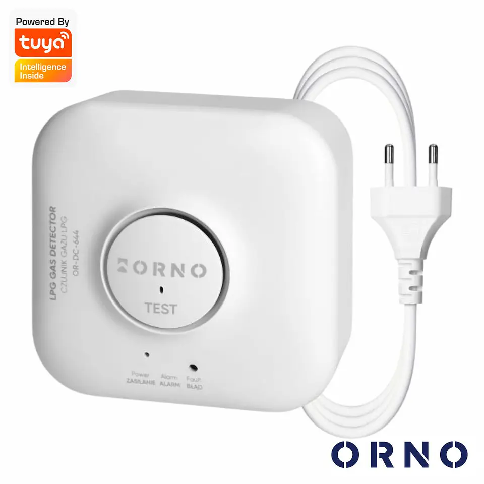 Detetor De Gás GLP 230V AC C/ Alarme TUYA Wi-Fi ORNO 1