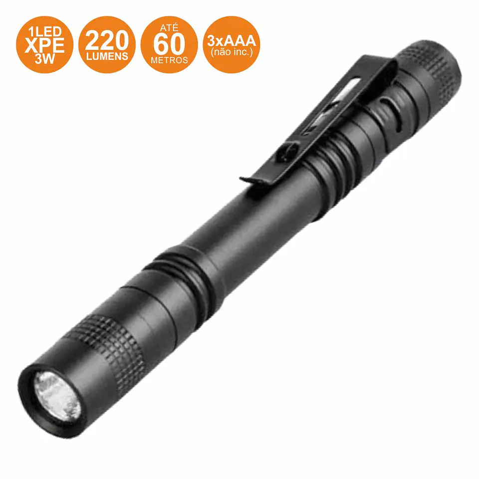 LANTERNA C/ 1 LED XPE 3W TIPO CANETA 220LM WELL 1