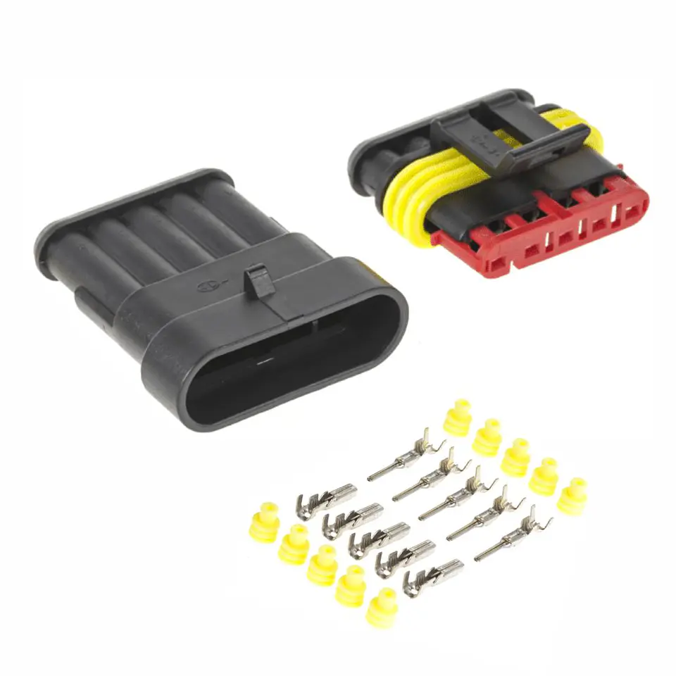 Ficha Automotiva Amp 5 Pinos Superseal 1.5 C/ Terminais IP67 1