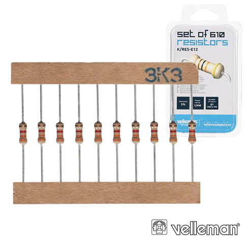 KIT DE 610 RESISTÊNCIAS 1/4W VELLEMAN