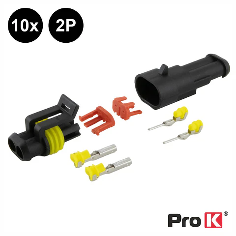 Conjunto de 10 Fichas Superseal 2P C/ Terminais IP67 PROK