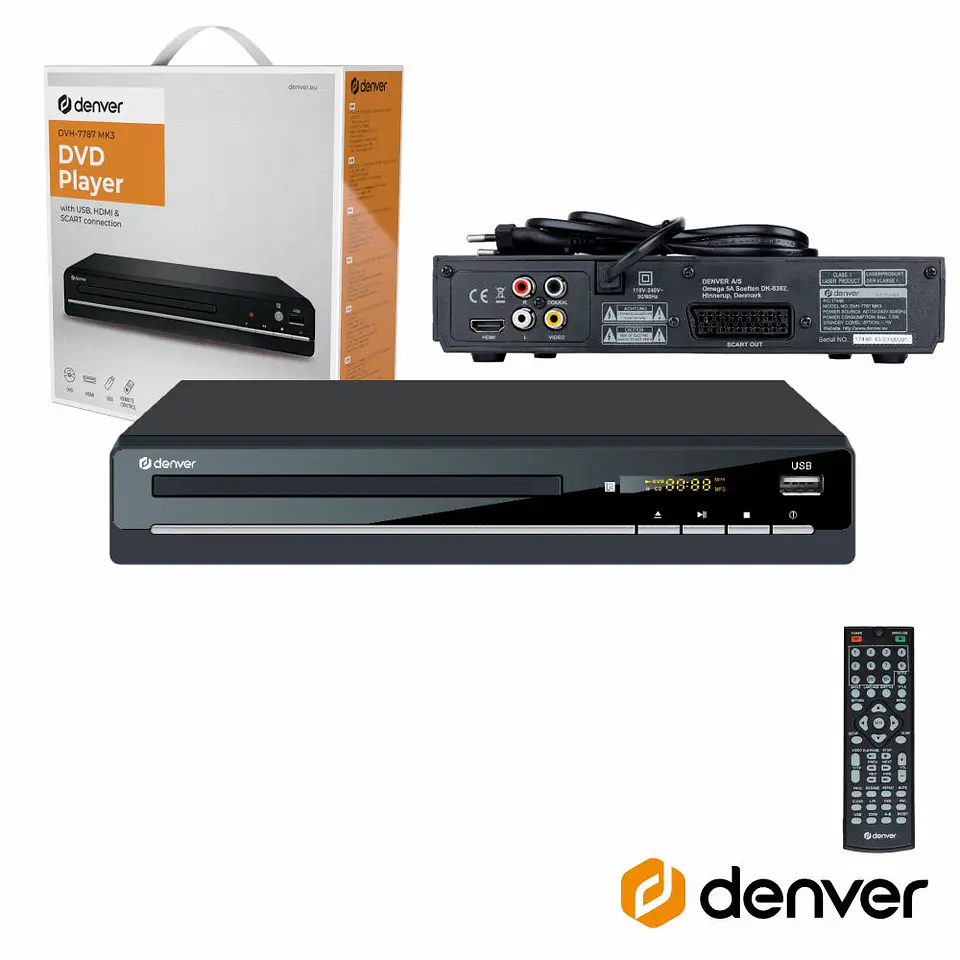Leitor CD/DVD HDMI USB Comando DENVER 1