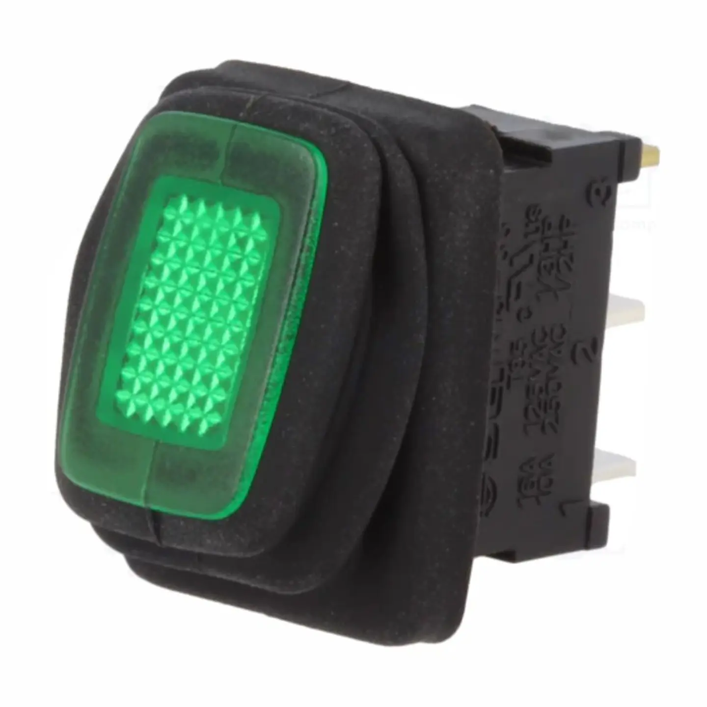 Interruptor Basculante C/ Luz 16A-250VAC SPST ON-OFF Verde 1
