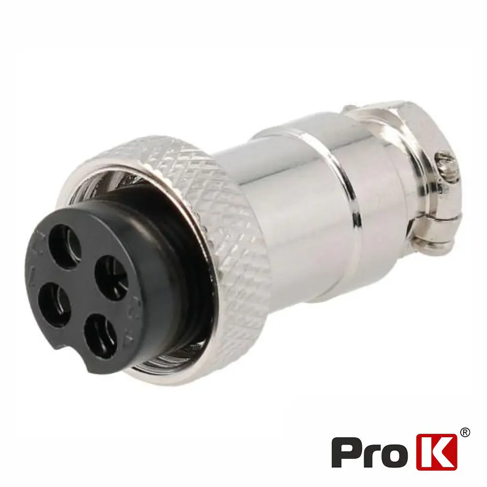 Ficha Microfone 4p Fêmea de Extensão PROK 1