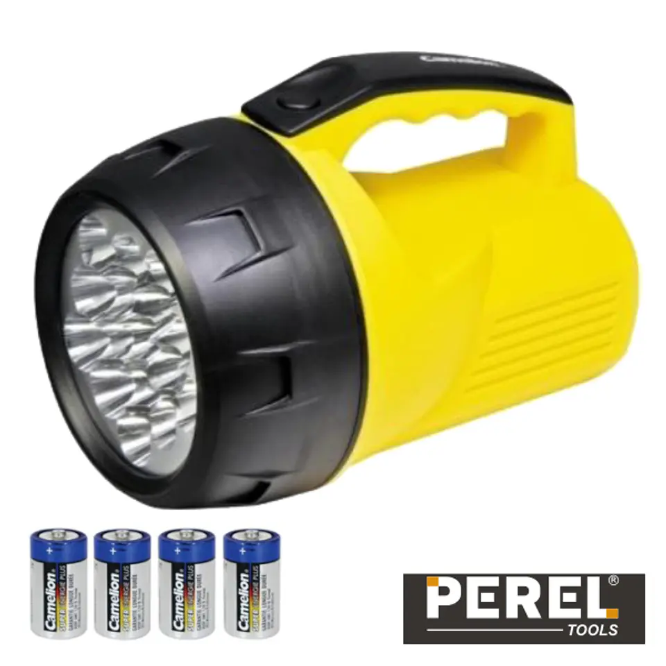 LANTERNA 16 LEDS POTENTES C/ 4 PILHAS PEREL 1