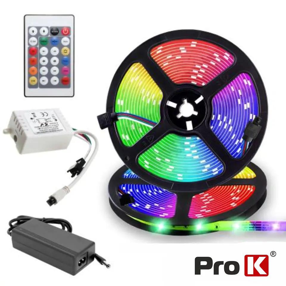 Kit Fita 240 LEDS 5050 12V 5m RGB Digital C/ Control PROK 1