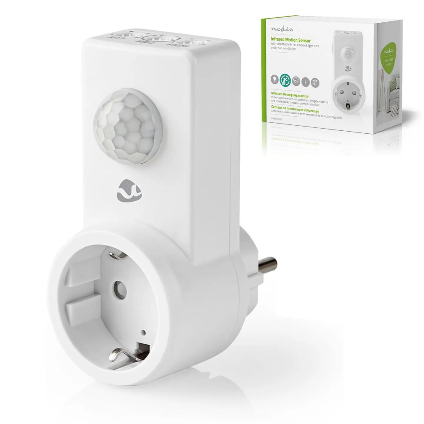Detector de Movimento PIR C/ Ficha Tipo F NEDIS 1