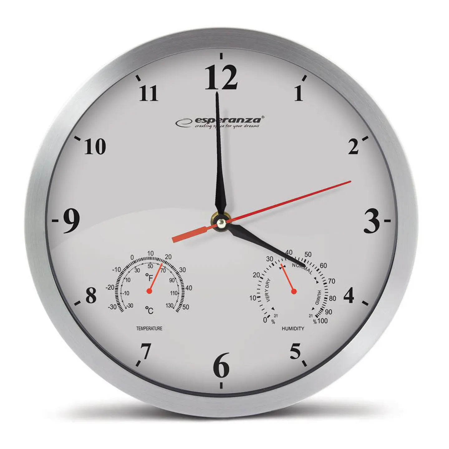 Relógio de Parede Analógico Branco 30cm 1