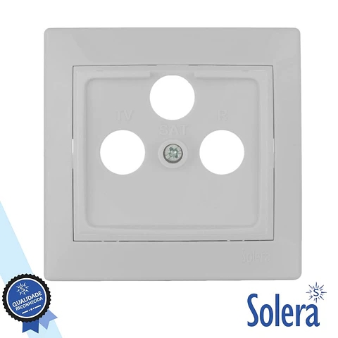 Tampa P/ Tomada TV / Rádio / Satélite Com Moldura SOLERA