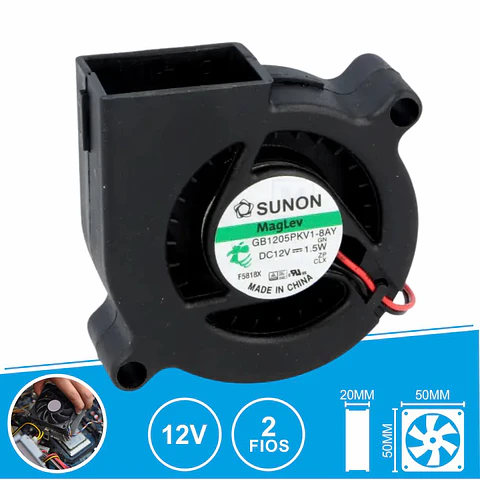 Ventoinha 12VDC 50x50x20mm 2 Fios GB1205PKV1-8AY SUNON