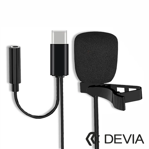 Microfone Lapela P/ Smartphone USB-C DEVIA