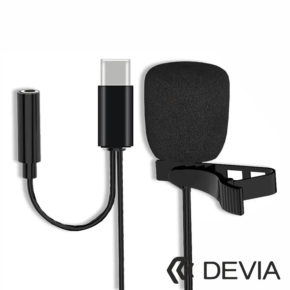 Microfone Lapela P/ Smartphone USB-C DEVIA 1