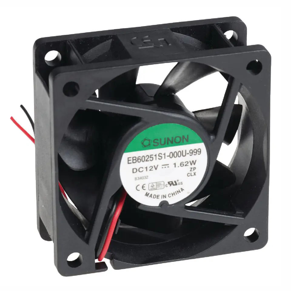 Ventoinha 12VDC 60x60x25mm 2 Fios EB60251S1-000U-999 SUNON 1