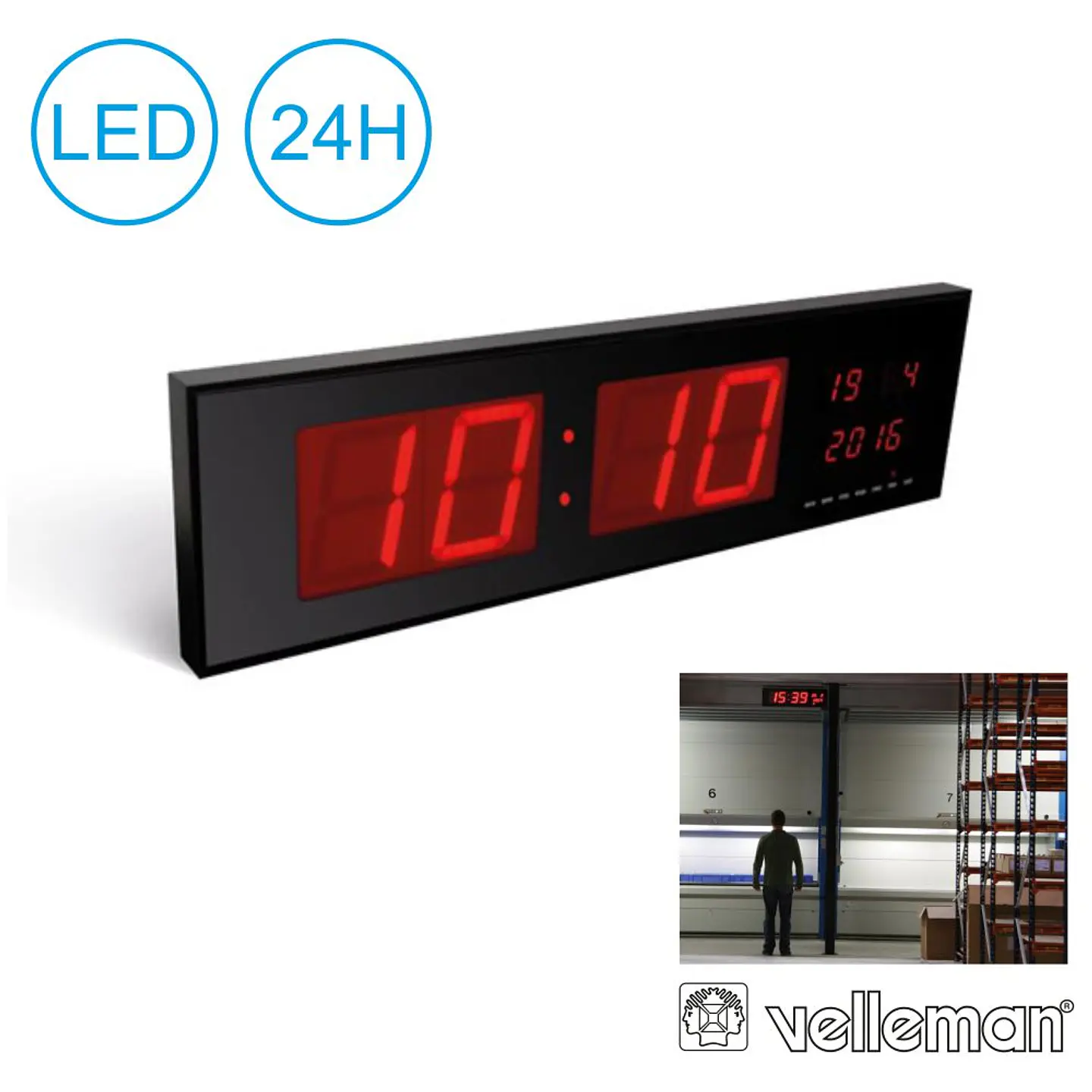 Relógio LED de Parede VELLEMAN 1