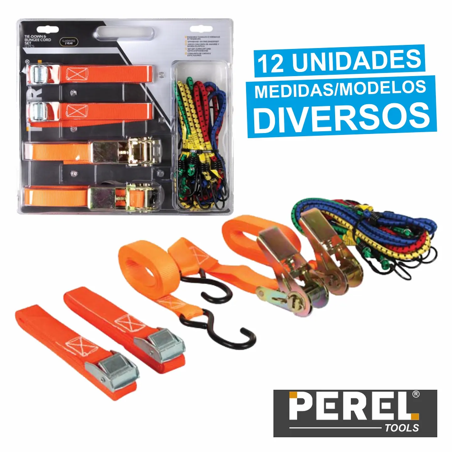 CONJUNTO DE CINTAS E ELÁSTICOS DE SEGURANÇA 12X PEREL 1