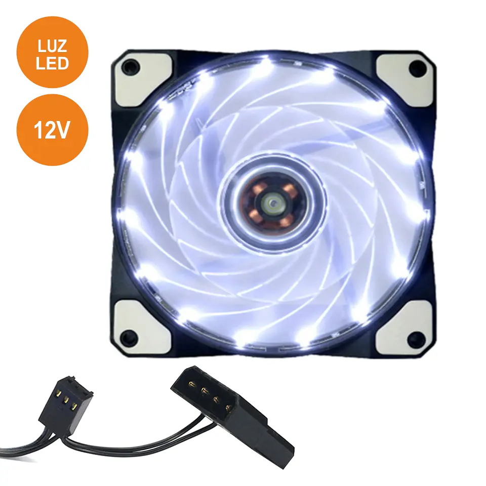 VENTOINHA 12V 120x120x25MM C/ 15 LEDS BRANCOS 1