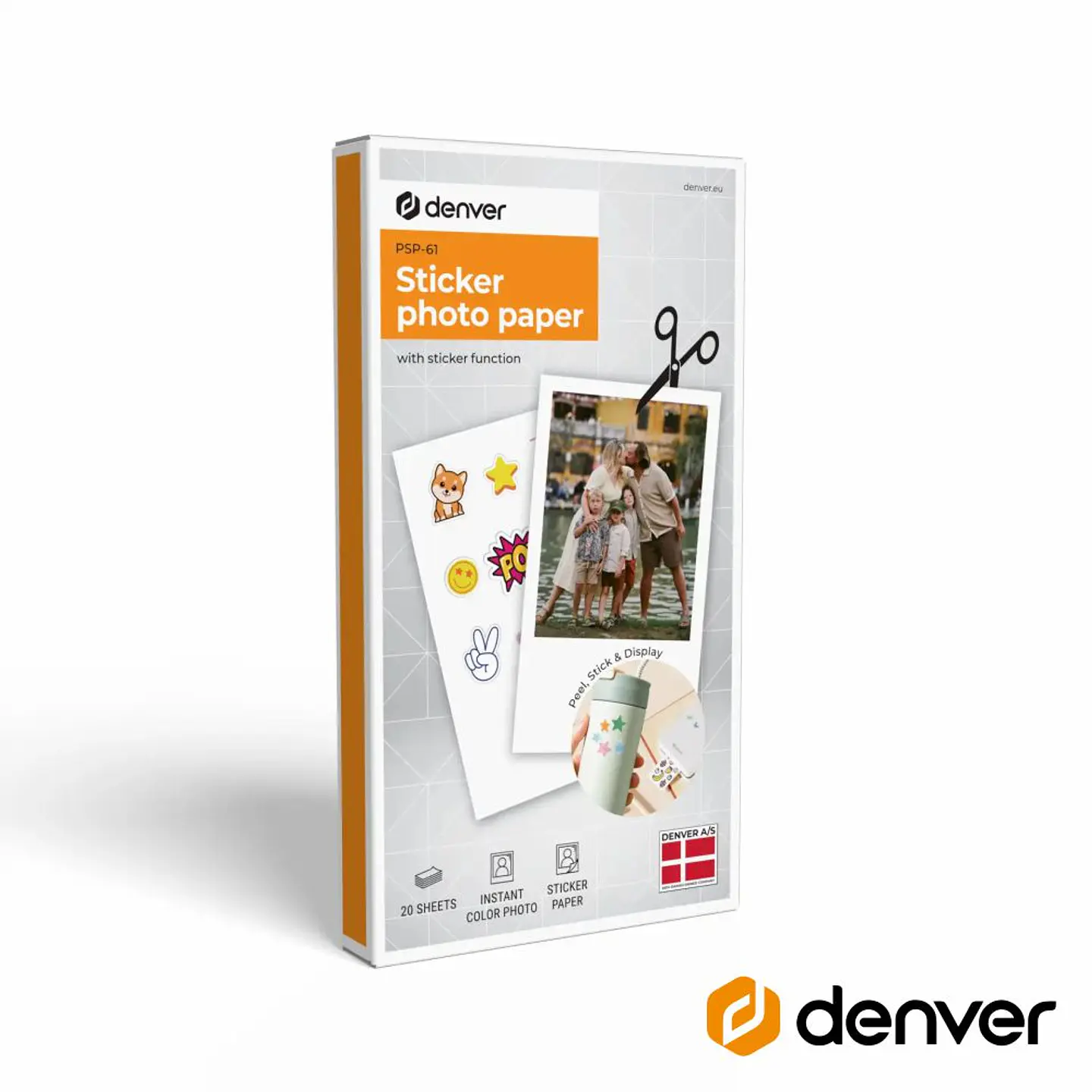 Papel Fotográfico Autocolante 20un P/ MCP-6010 DENVER 1