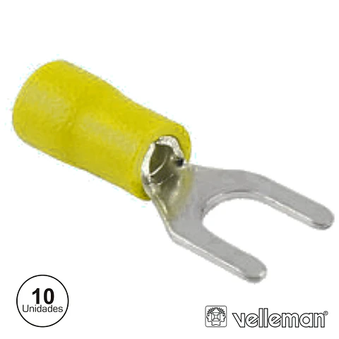 TERMINAL FORQUILHA ISOLADO 5.3MM 10X AMARELO BLISTER