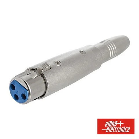 FICHA ADAPTADORA XLR 3P FÊMEA / FICHA JACK 6.35MM MONO C/BLO