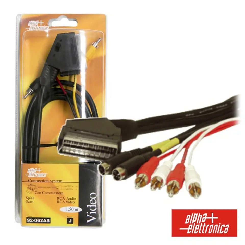 CABO SCART MACHO / 2SVHS-4RCA ÁUDIO MACHO 1.5M BLISTER 1