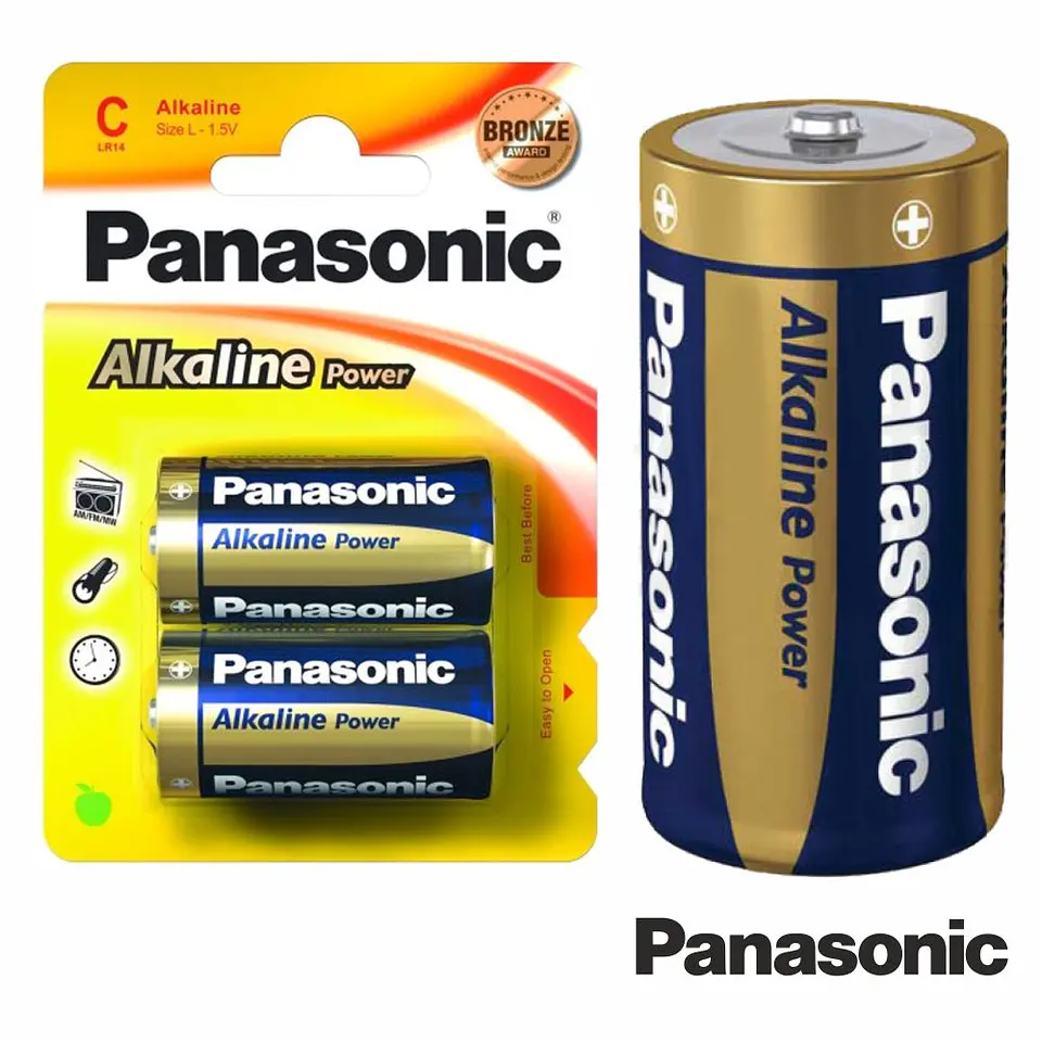 PILHA ALCALINA LR14/C 1.5V 2X BLISTER PANASONIC 1