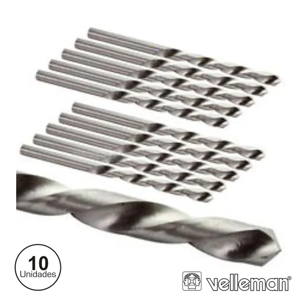 CONJUNTO DE 10 BROCAS 1.3MM VELLEMAN 1