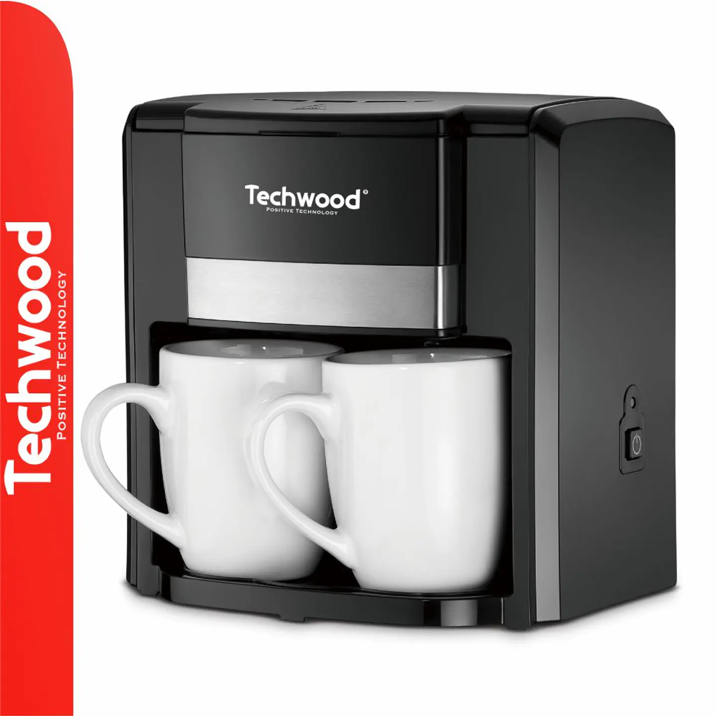Cafeteira Elétrica 500W C/ 2 Canecas Preto TECHWOOD 1