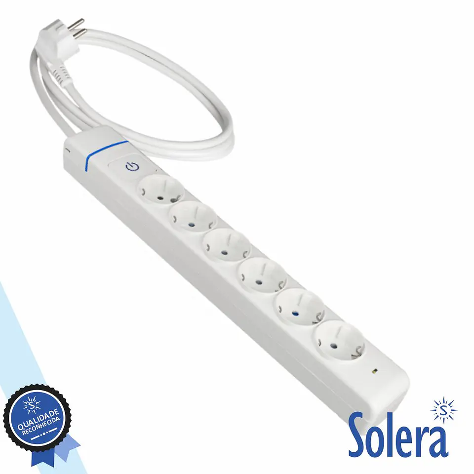 Tomada Elétrica C/ 6 Saídas Interruptor 1.5M ION SOLERA 1